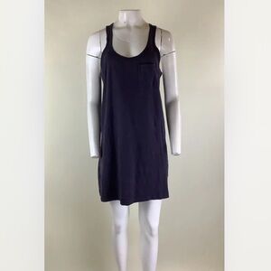 J Crew Sz M Tank Shirt Dress Purple 100% Cotton Casual Pullover Scoop Neck